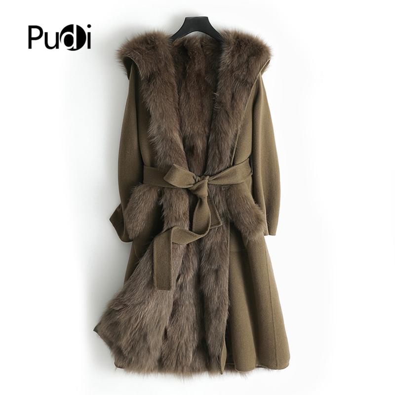 Pudi women real wool fur coat parka natural fur liner leisure Fall/Winter female long hooded jacket trench outwear ZY178, Brown
Pudi women real wool fur coat parka natural fur liner leisure Fall/Winter female long hooded jacket trench outwear ZY178, Brown