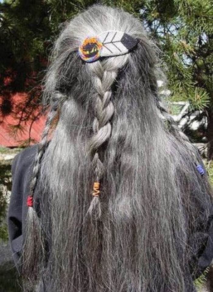 Salt and pepper silver grey long sleek pony tail hairpiece wraps drawstring human hair ponytail bun women hair extension two tone messed