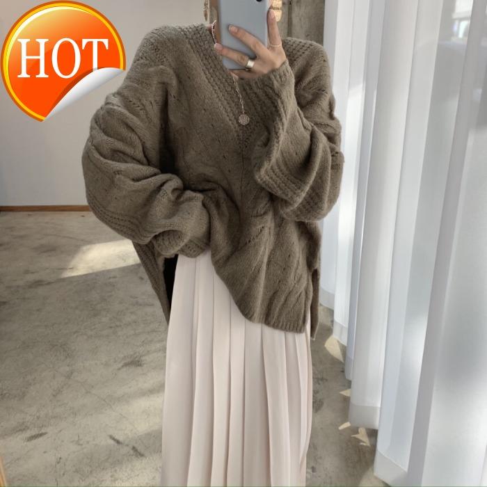 South Korea Gate autumn winter 2020 soft milk pleated skirt V-neck lazy loose Pullover Sweater with belt
South Korea Gate autumn winter 2020 soft milk pleated skirt V-neck lazy loose Pullover Sweater with belt