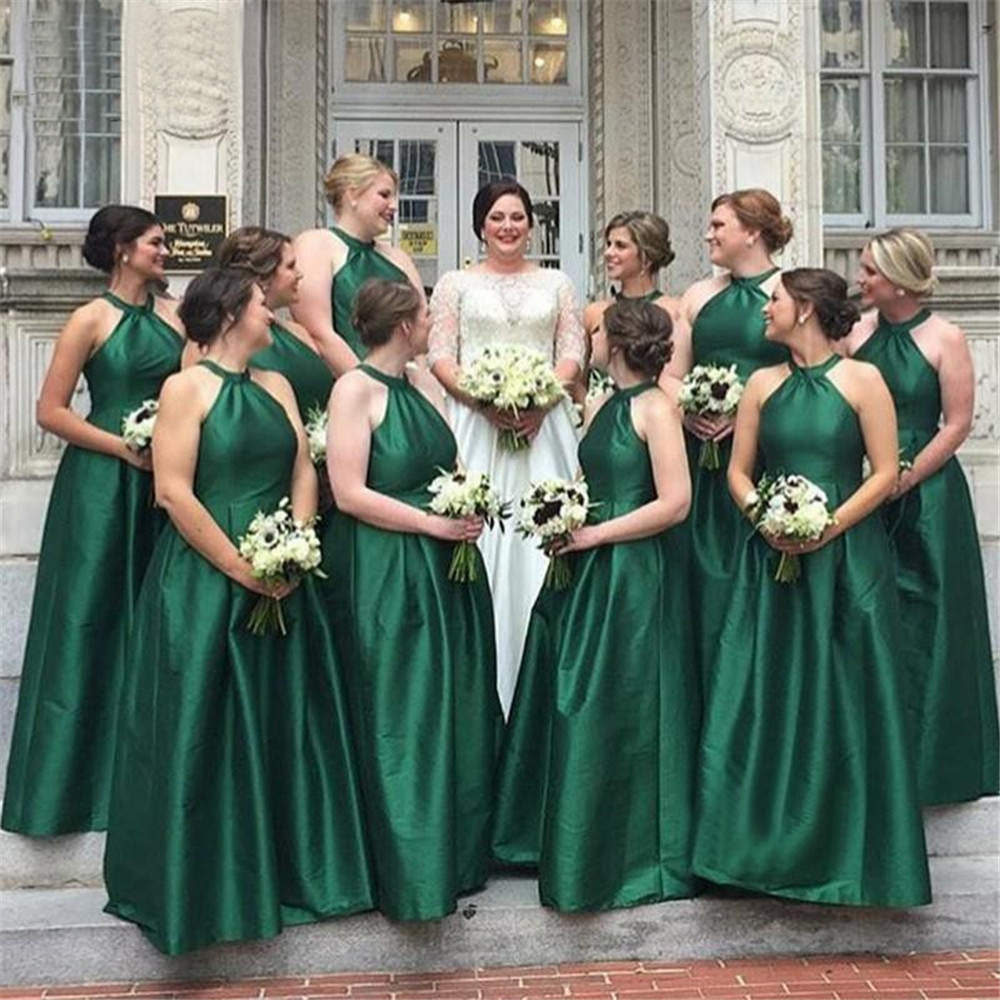 2021 New High Quality Dark Green with No Halter a Line Down to the Floor Wedding Dress Dressed As Bridesmaid JO33
2021 New High Quality Dark Green with No Halter a Line Down to the Floor Wedding Dress Dressed As Bridesmaid JO33