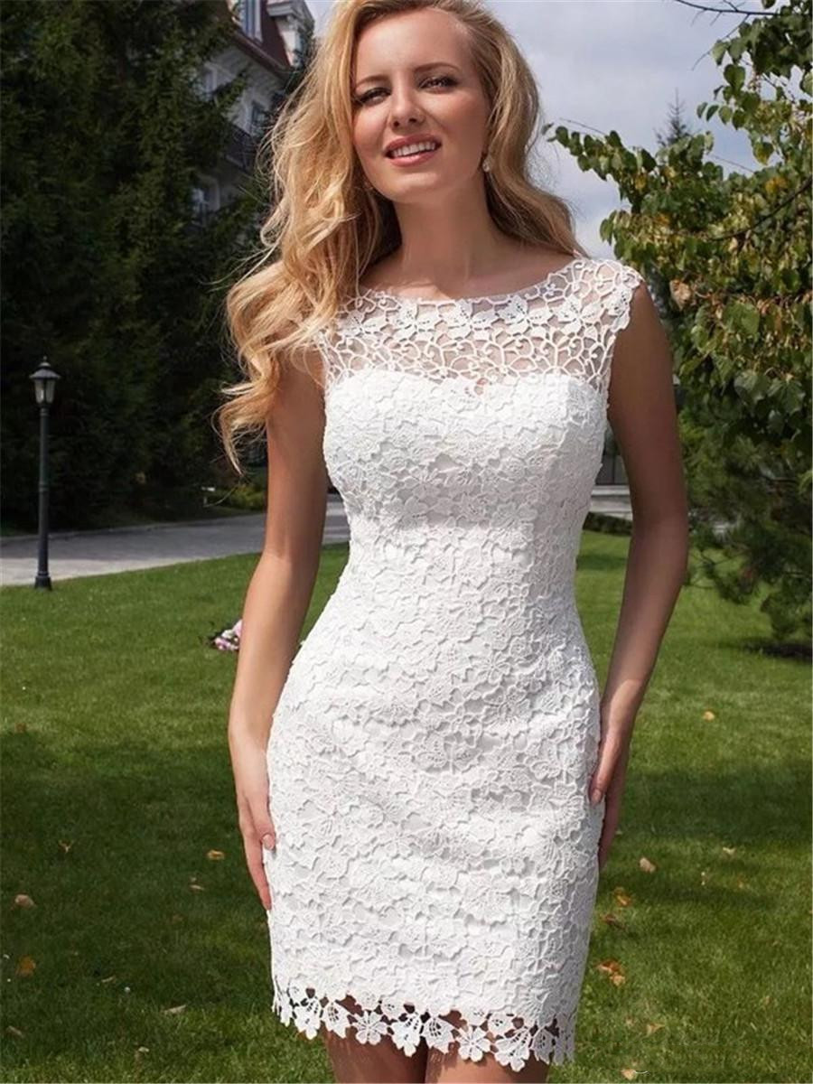 Modern Wedding Dresses With Bateau Sleeve-less Appliqued Race Wedding Dress With Detachable trailing Custom Made Vestidos De Novia