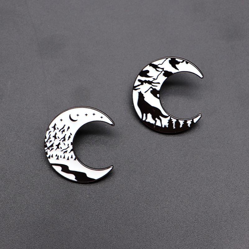 Pins, Brooches Art MOON Forest Wolf River Hill Star Enamel Pin For Kids Lapel Hat Bag Pins Denim Jacket Women Brooch Badge Q1116
Pins, Brooches Art MOON Forest Wolf River Hill Star Enamel Pin For Kids Lapel Hat Bag Pins Denim Jacket Women Brooch Badge Q1116