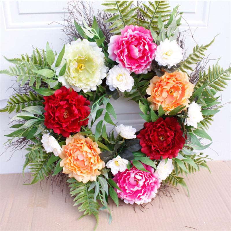 Home Decoration Simulated Artificial Garland Handmade Simulation Penoy Wreath Door Wreath Garland Door Trim Wedding Party Decor, 60cm
Home Decoration Simulated Artificial Garland Handmade Simulation Penoy Wreath Door Wreath Garland Door Trim Wedding Party Decor, 60cm