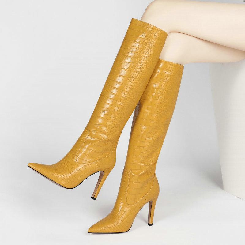 Brand Women Boots Fashion High Heels Knee High Boots Faux Leather Pointed Toe Thin Heel Winter Warm Female1, Beige
Brand Women Boots Fashion High Heels Knee High Boots Faux Leather Pointed Toe Thin Heel Winter Warm Female1, Beige