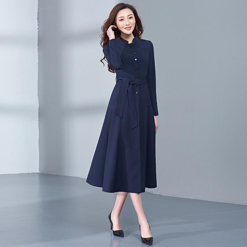 Vintage Trench Coat For Women Windbreaker Long Sleeve Slim Big Size Long Women' Coats Female Casua, Navy
Vintage Trench Coat For Women Windbreaker Long Sleeve Slim Big Size Long Women' Coats Female Casua, Navy