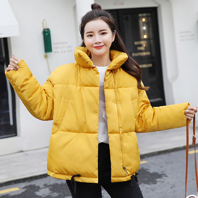 2019 Women Winter Jacket Stand Collar With Two Big Pocket Female Coat Cotton Padded Womens Casaco Feminina Inverno Warm T200319
