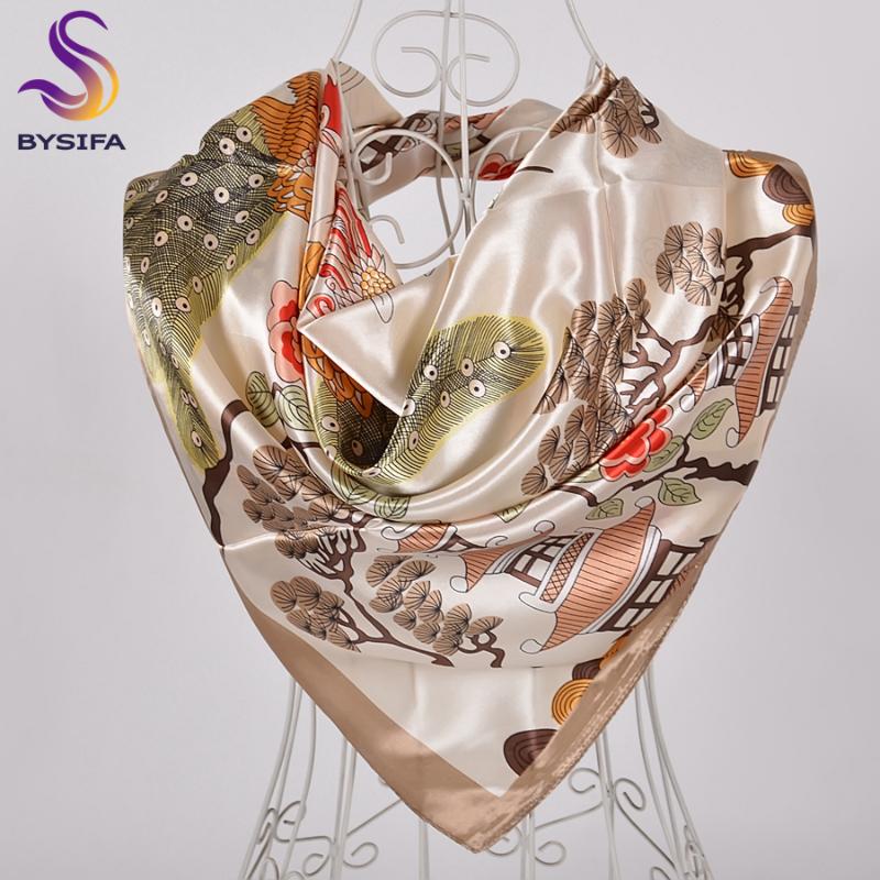 Scarves BYSIFA Khaki Ladies Silk Shawls Chinese Style Satin Square Hijabs Spring Fall Fashion Women Brand Scarf Wrap
Scarves BYSIFA Khaki Ladies Silk Shawls Chinese Style Satin Square Hijabs Spring Fall Fashion Women Brand Scarf Wrap