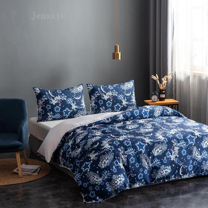 Navy Blue Color Bedding Set King Size Flower Moon Star Printed Quilt Cover Bed Linen Set with Pillowcase Floral Double Bedding, As picture
Navy Blue Color Bedding Set King Size Flower Moon Star Printed Quilt Cover Bed Linen Set with Pillowcase Floral Double Bedding, As picture