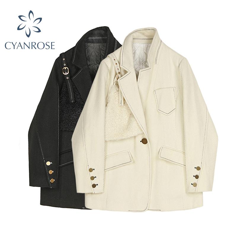 2020 Autumn Winter Women Woolen Blazers Coat Patchwork Button Pockets Fashion Streetwear Jackets Outerwear Female Suit Tops, Black
2020 Autumn Winter Women Woolen Blazers Coat Patchwork Button Pockets Fashion Streetwear Jackets Outerwear Female Suit Tops, Black
