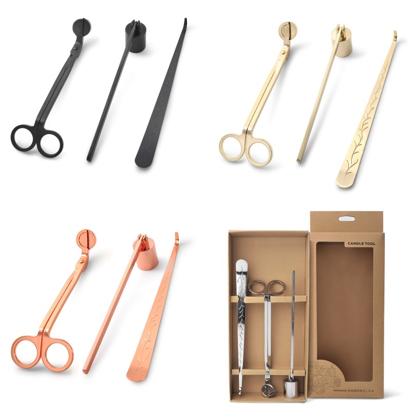 Party Favors 3 in 1 Candle Accessory Set Black Silver Golden Candles Snuffer Wick Trimmer & Dipper for Candle Lovers
Party Favors 3 in 1 Candle Accessory Set Black Silver Golden Candles Snuffer Wick Trimmer & Dipper for Candle Lovers