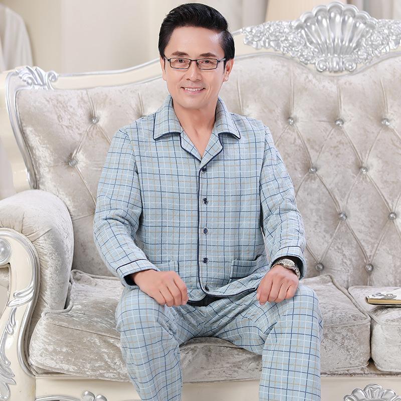 Autumn and Winter Pajamas Men's Long-sleeved Pure Cotton Thickened Air Cotton Middle-aged and Elderly Father Sandwich Plaid 20201, See chart
Autumn and Winter Pajamas Men's Long-sleeved Pure Cotton Thickened Air Cotton Middle-aged and Elderly Father Sandwich Plaid 20201, See chart
