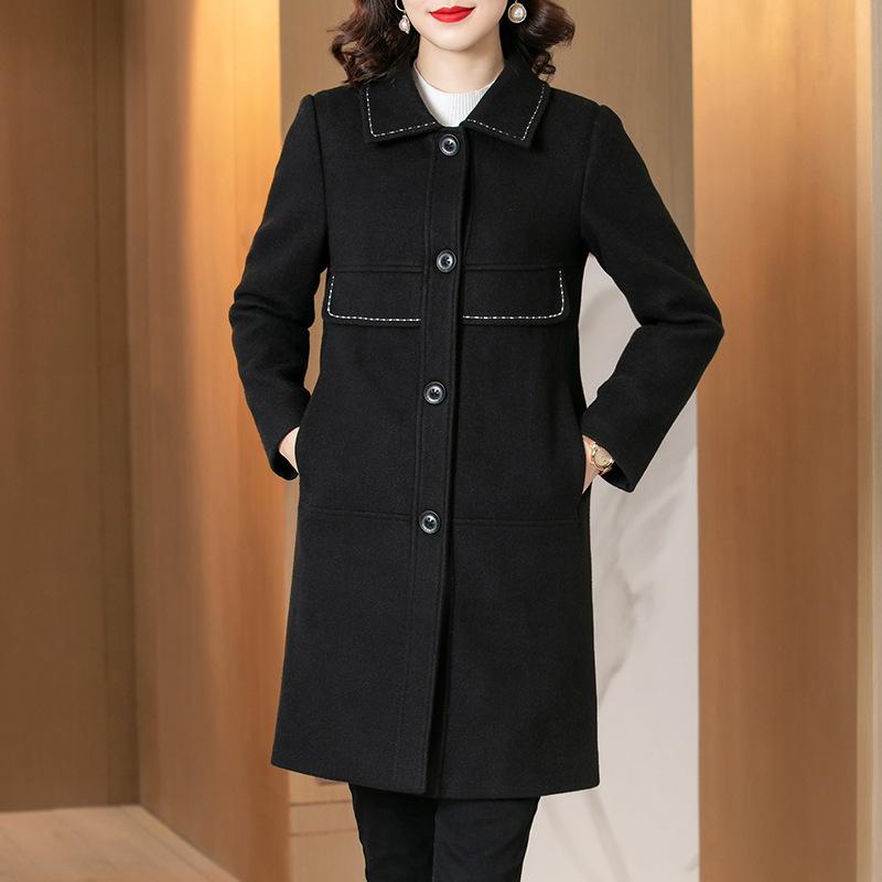 2020 winter extra-large size 5XL women's long-sleeved woolen solid color fashion warm light jacket, Black
2020 winter extra-large size 5XL women's long-sleeved woolen solid color fashion warm light jacket, Black