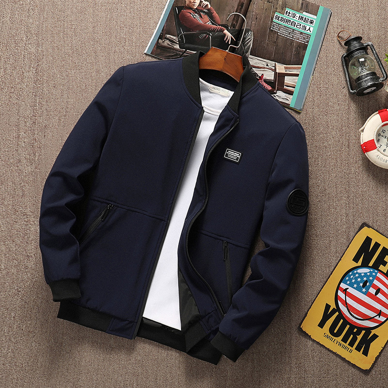 Summer men jacket stand collar long sleeve male Bomber zipper jacket slim fit solid coat high quality size M-6XL Dropshipping 201218