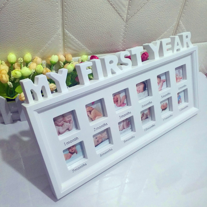 2026 Jusenda Baby DIY Photo 1-12 Months Memorial Growing Picture Frame MY FIRST YEAR Kids 1 Year Birthday Room Wall Decorations 201212 H260306