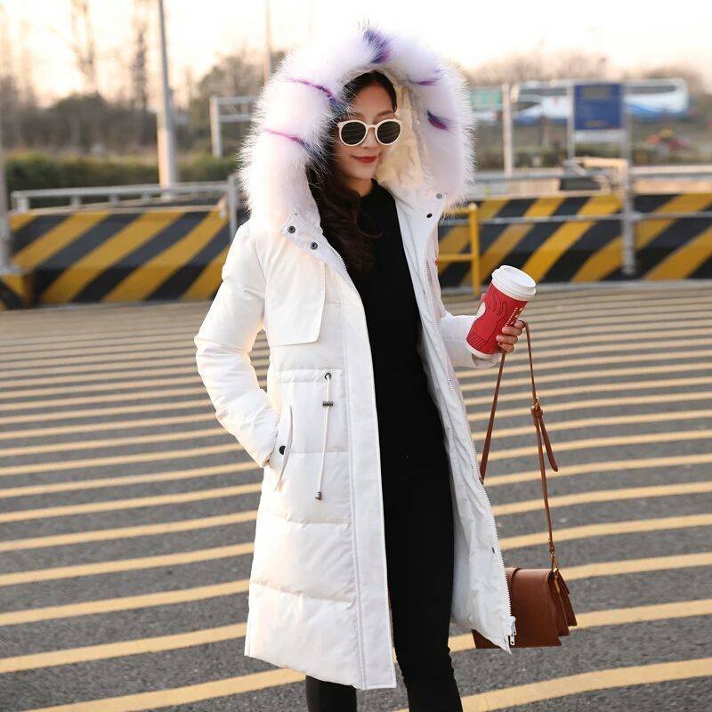 Fashionable bubble hooded down cotton coat ladies Parker Jacket Large Collar Trim Winter Top Warm Fur women Lined puffer Coats 201019