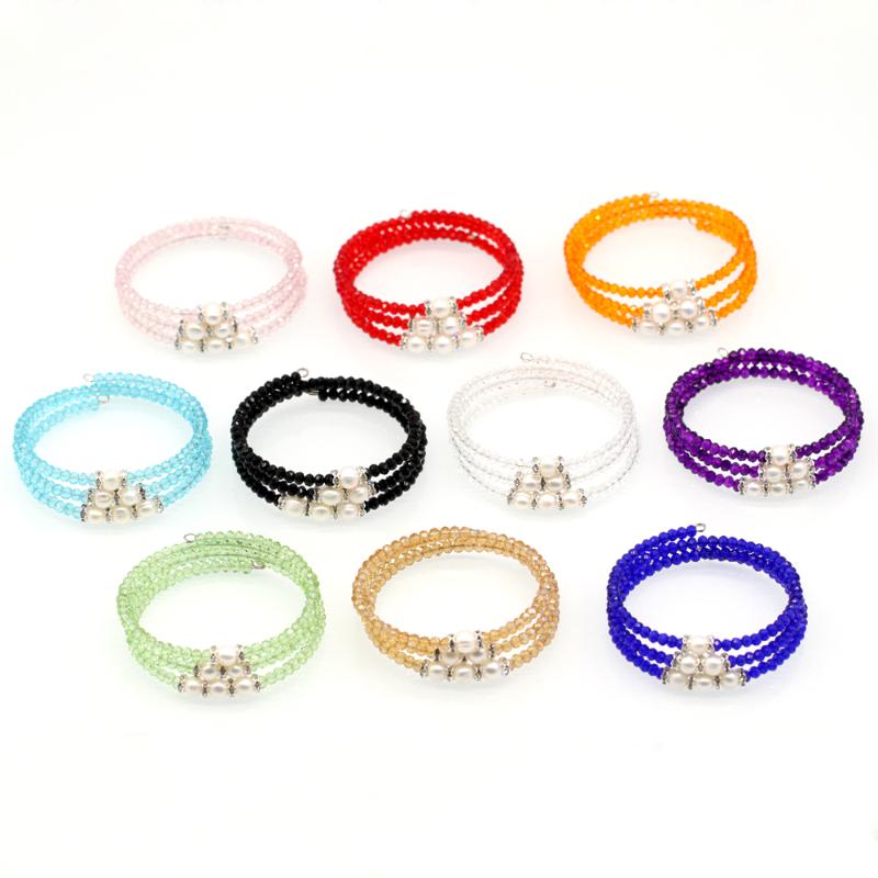 Tennis Handmade 3 Layers Crystal And White Pearl Beaded Wrap Bracelets Rows Gift Wire 10 Colors GB0005
Tennis Handmade 3 Layers Crystal And White Pearl Beaded Wrap Bracelets Rows Gift Wire 10 Colors GB0005