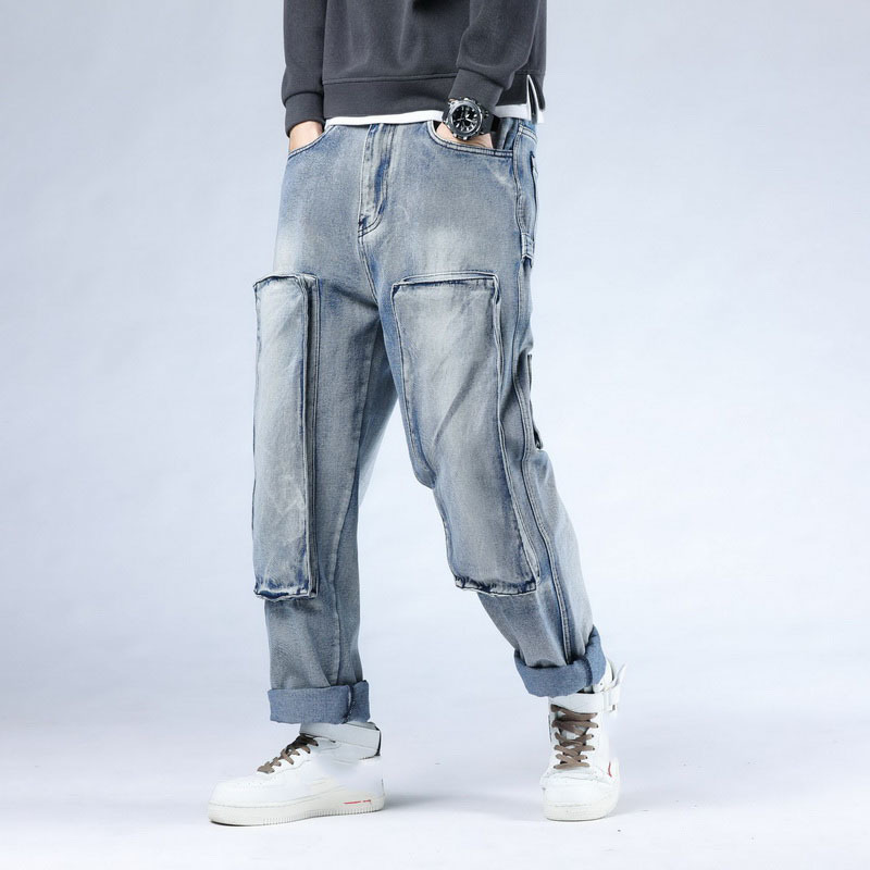 Dark blue punk cargo skateboard jeans new 2020 casual hip hop brim pants baggy plus size 30-46 with multiple pockets JZIP, 2808 2
Dark blue punk cargo skateboard jeans new 2020 casual hip hop brim pants baggy plus size 30-46 with multiple pockets JZIP, 2808 2