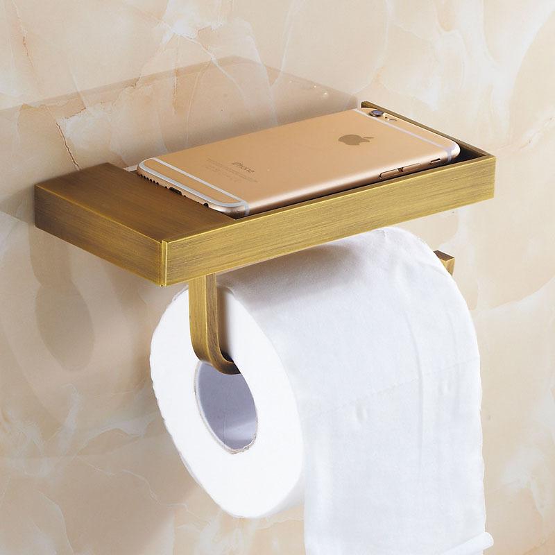 Antique Brass Brushed Toilet Paper Holder with Phone Shelf Square Bronze Roll Paper Rack with Hook Bathroom Products yt52
Antique Brass Brushed Toilet Paper Holder with Phone Shelf Square Bronze Roll Paper Rack with Hook Bathroom Products yt52