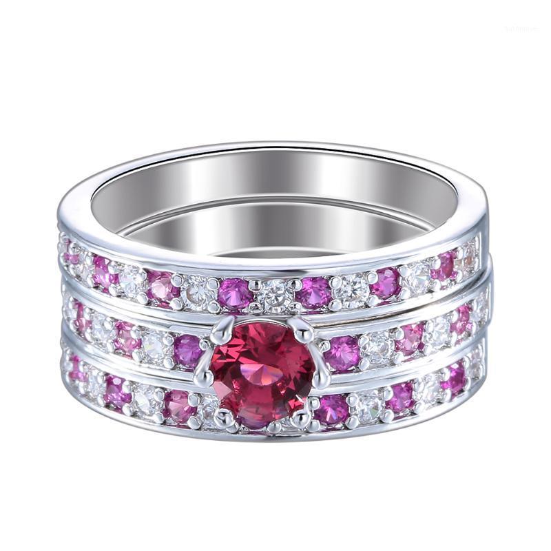 New product wholesale pave setting red zircon rpmantic rings set wedding party silver Plated bands jewelry for women1
New product wholesale pave setting red zircon rpmantic rings set wedding party silver Plated bands jewelry for women1