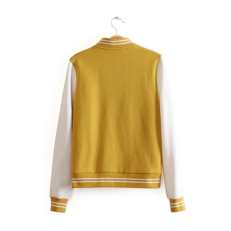 M classical bomber ladies jacket women coat female autumn casual cardigan team patchwork Baseball o-neck tops bolero 201126