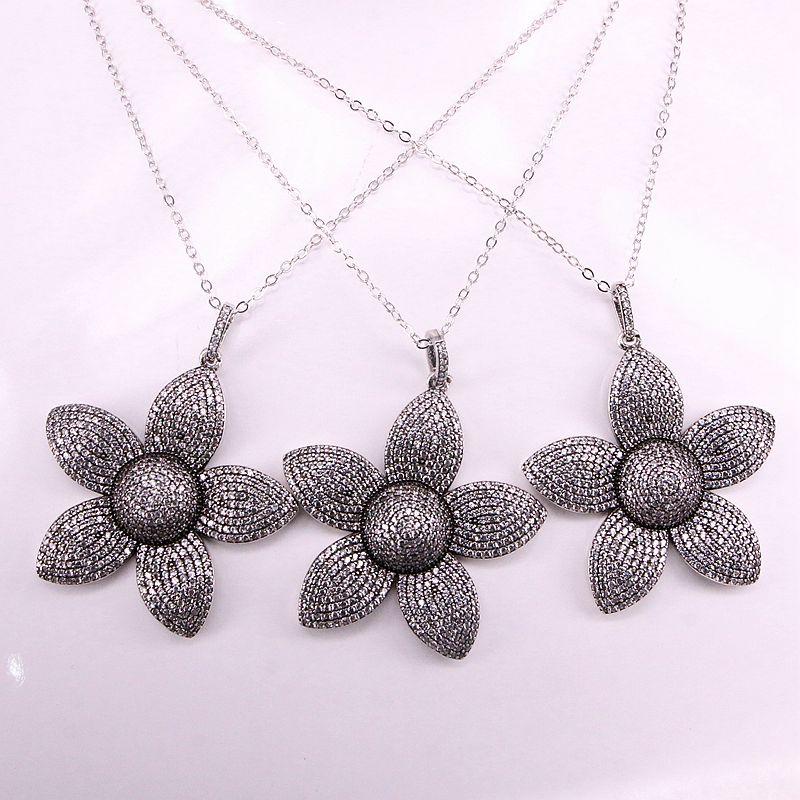 4PCS, CZ Cubic Zirconia High Quality Flower Pendant Necklaces Genuine Vintage Silver Color For Women Jewelry Party Gift
4PCS, CZ Cubic Zirconia High Quality Flower Pendant Necklaces Genuine Vintage Silver Color For Women Jewelry Party Gift