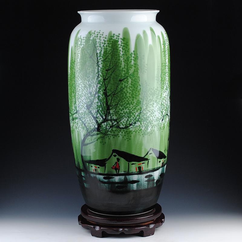 Jingdezhen ceramics master Wang Chenghui Jiangnan Spring hand-painted large vase living room decoration floor quiver
Jingdezhen ceramics master Wang Chenghui Jiangnan Spring hand-painted large vase living room decoration floor quiver