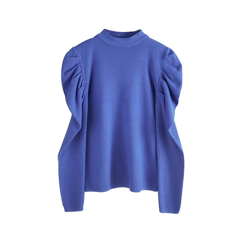 Sweater women pullover autumn new retro women sweater pullover fashion puff Sleeve cotton warm street style women sweater 201030wtt