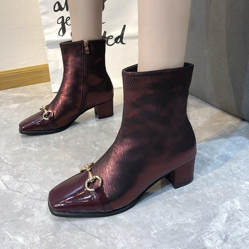 Thick Heels Short Plush Mid Calf Boots Fashion Warm Short Boots Women Square Toe PU Pumps Women High Heels Autumn, A59 red
Thick Heels Short Plush Mid Calf Boots Fashion Warm Short Boots Women Square Toe PU Pumps Women High Heels Autumn, A59 red