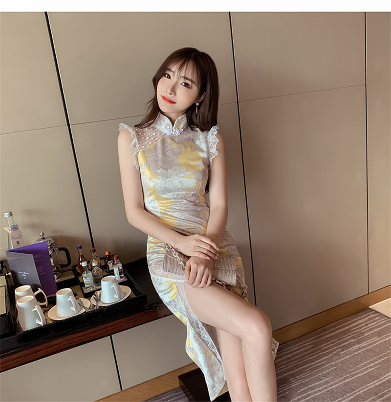 2021 New Sexy for the Girly Party Printed Sheath Long Slit Cheongsam Sleek Stylish Chinese Summer Dress Sleeveless 7NWJ, Multi
2021 New Sexy for the Girly Party Printed Sheath Long Slit Cheongsam Sleek Stylish Chinese Summer Dress Sleeveless 7NWJ, Multi