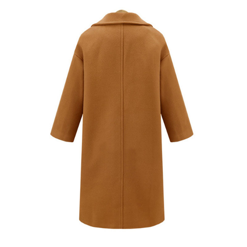 Autumn Winter Long Coat Women Casual Plus Size Slim Solid Soft Wool Blazers Jacket Female Elegant Loose Overisze Outwear 201216