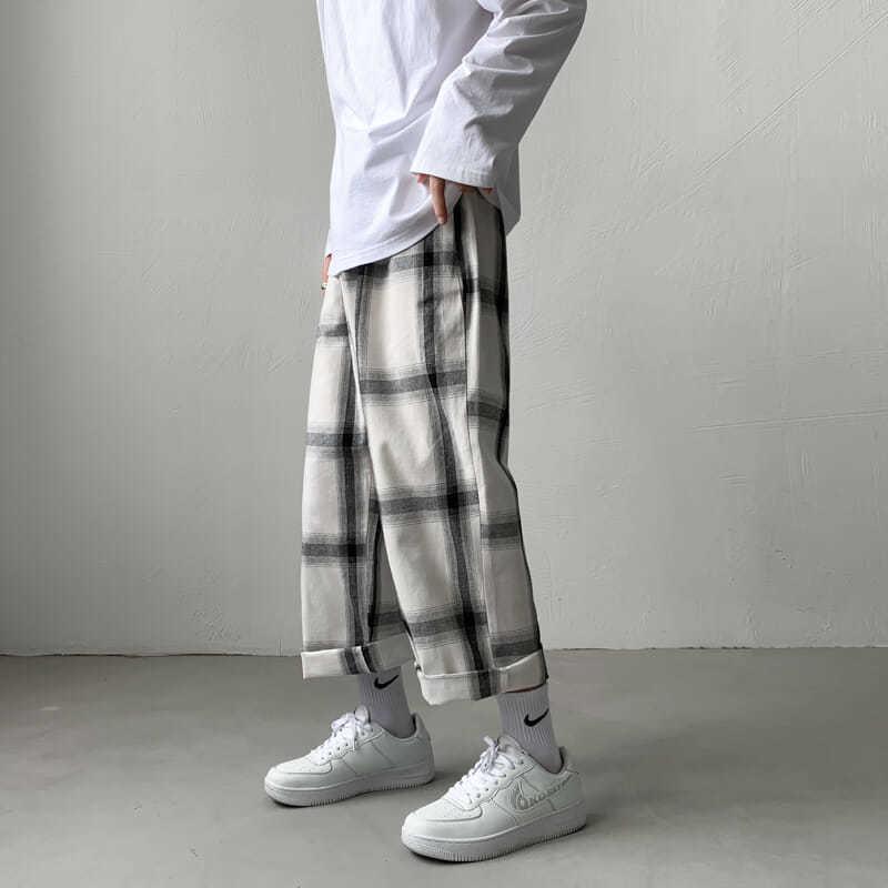 New Men's Korean spring trend youth straight loose wide leg small lattice Western-Style trousers Casual Hip Hop street, Beige
New Men's Korean spring trend youth straight loose wide leg small lattice Western-Style trousers Casual Hip Hop street, Beige