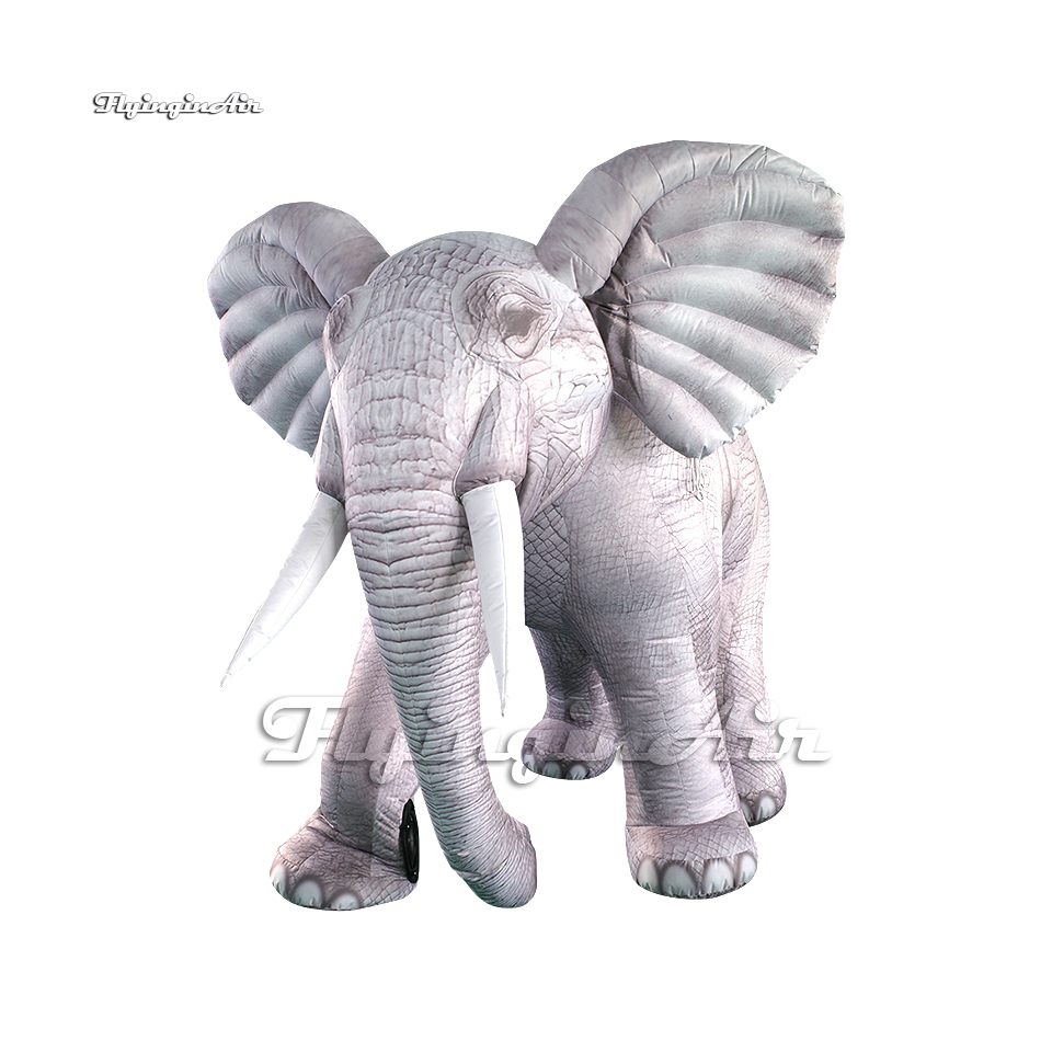 Outdoor Giant White Inflatable Elephant 2m Parade Performance Animal Mascot Balloon Blow Up Elephant For Circus Show And Zoo Event