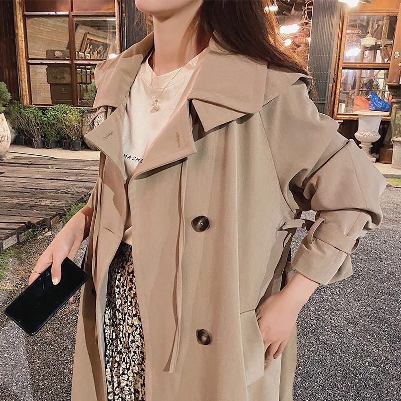 MISHOW Spring Womens Trench Coat Double Breasted Female Vintage Outwear Solid Tops Fashion Clothing MX20A7362 201030
