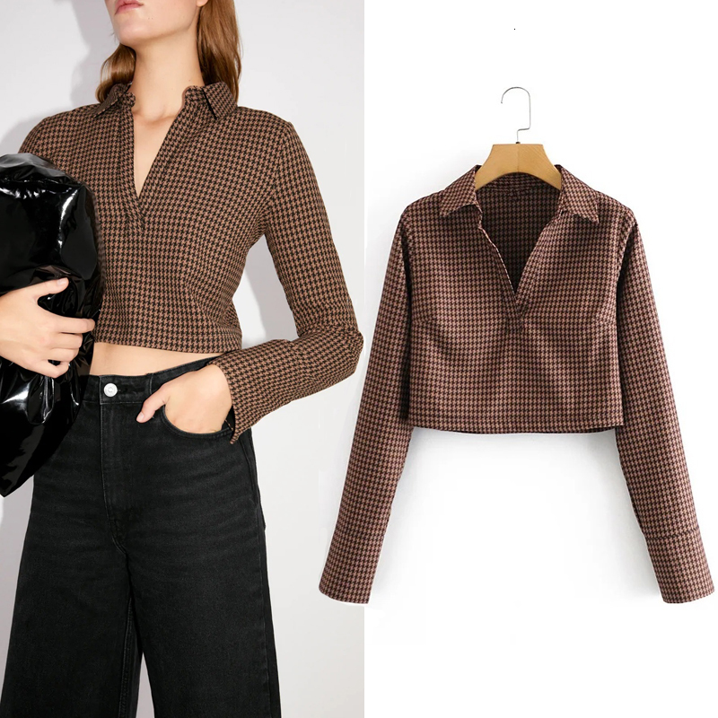 2021 New Orange Houndstooth Crop Top Woman Autumn Vintage Plaid Long Sleeve Blouse Women Casual Streetwear Ladies Tops 9id2
2021 New Orange Houndstooth Crop Top Woman Autumn Vintage Plaid Long Sleeve Blouse Women Casual Streetwear Ladies Tops 9id2