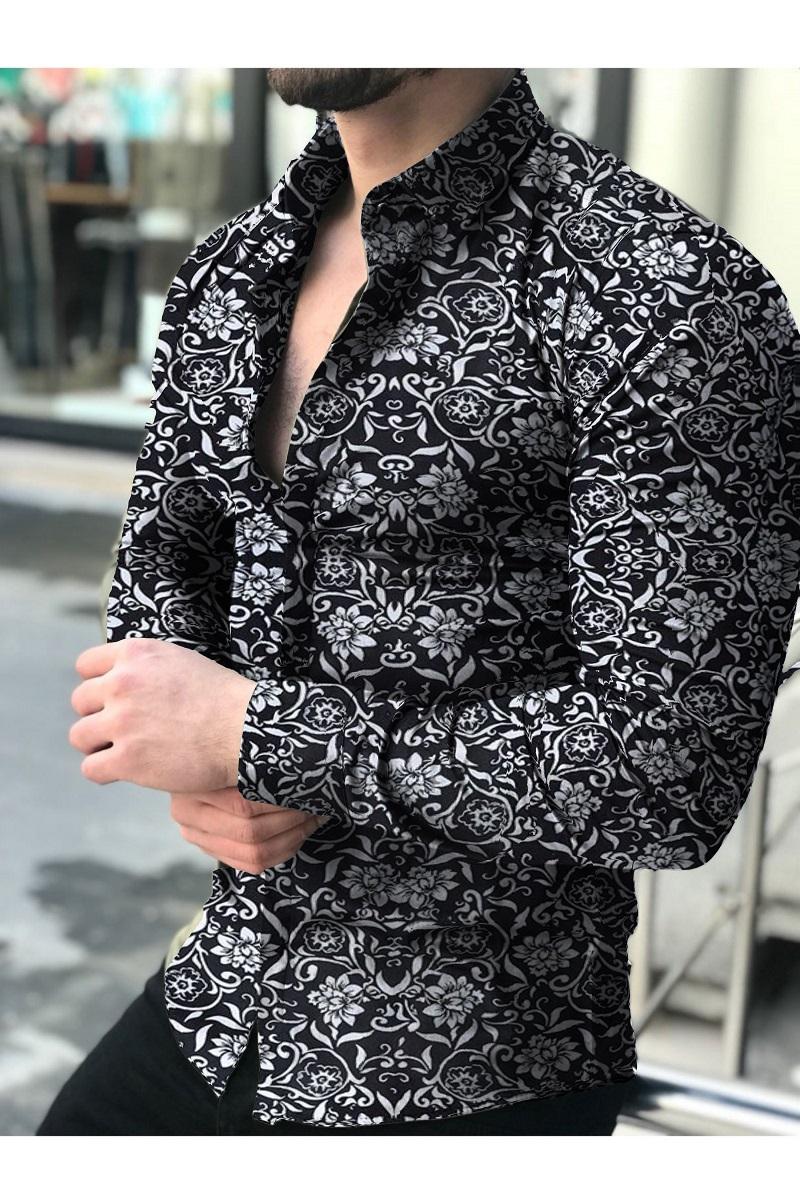 Camisas florales de manga larga de Otoño 2021 para hombres camisas estampadas con flores corte delgado para hombres cami, Black
Camisas florales de manga larga de Otoño 2021 para hombres camisas estampadas con flores corte delgado para hombres cami, Black
