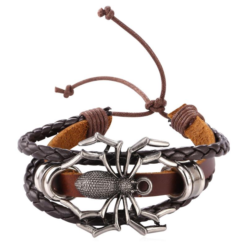 Leather Bracelet Men Jewelry Wholesale Brown/Black 2020 New Antique Silver Color Spider Charm Bracelet Brand GH2151
Leather Bracelet Men Jewelry Wholesale Brown/Black 2020 New Antique Silver Color Spider Charm Bracelet Brand GH2151