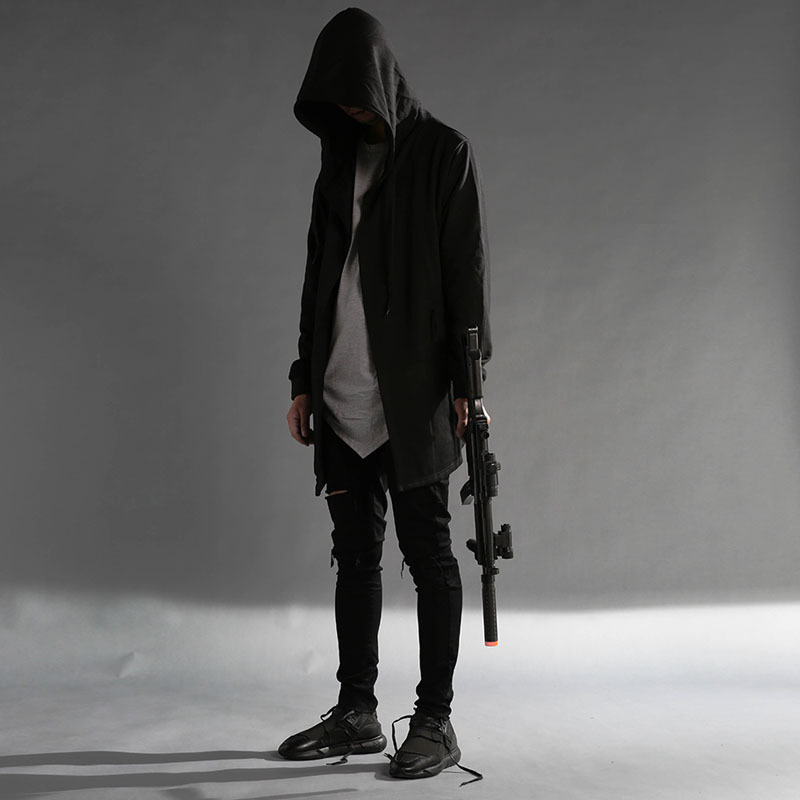 2021 Thin Black Hip Hop Men Long Cape with Hoodies Jackets Streetwear Nightclub Spring Break and Gown of the Modern Stage Xrng
2021 Thin Black Hip Hop Men Long Cape with Hoodies Jackets Streetwear Nightclub Spring Break and Gown of the Modern Stage Xrng