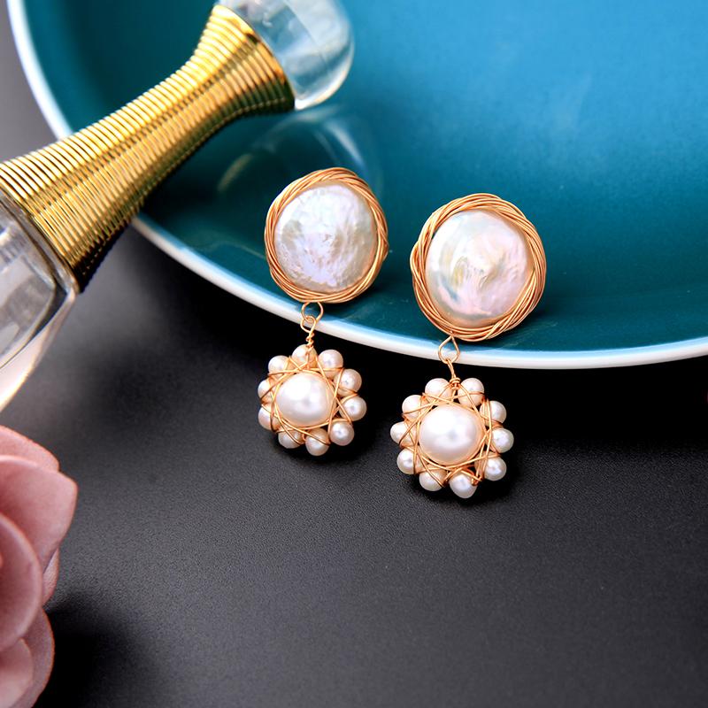 kissme Fresh Water Pearl Dangle Earrings For Women Handmade Brass Wire Winding Baroque Cultured Pearl Earrings Fashion Jewelry
kissme Fresh Water Pearl Dangle Earrings For Women Handmade Brass Wire Winding Baroque Cultured Pearl Earrings Fashion Jewelry