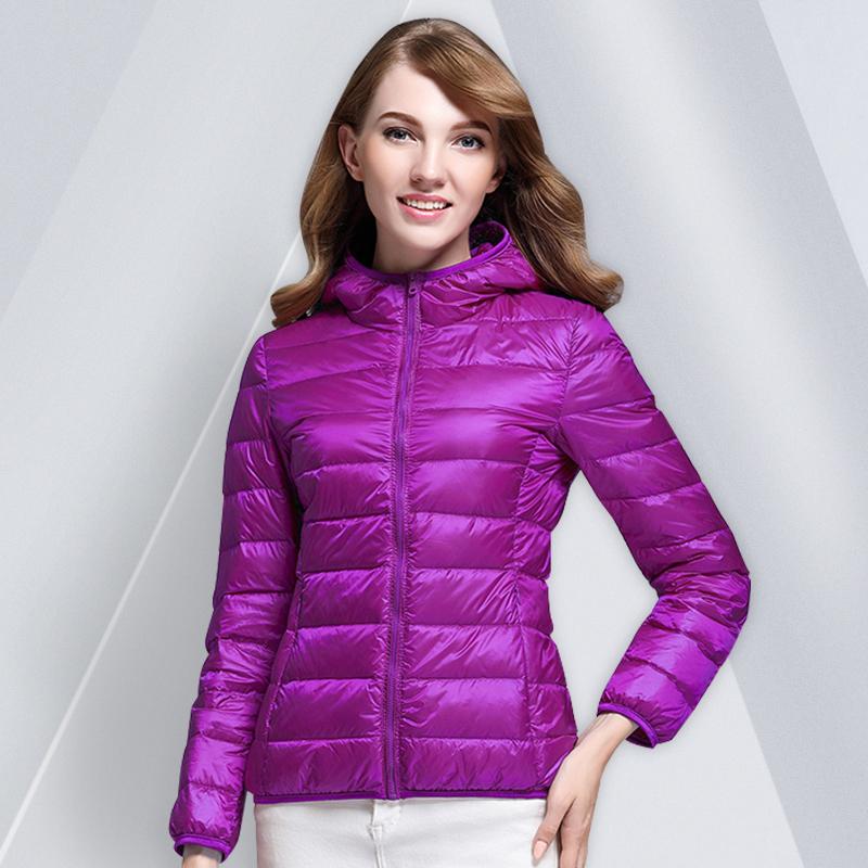 90% white duck down winter hoody jackets ultra-light women down coats long sleeve warm slim portable thin female outwear 6 color, Purple
90% white duck down winter hoody jackets ultra-light women down coats long sleeve warm slim portable thin female outwear 6 color, Purple