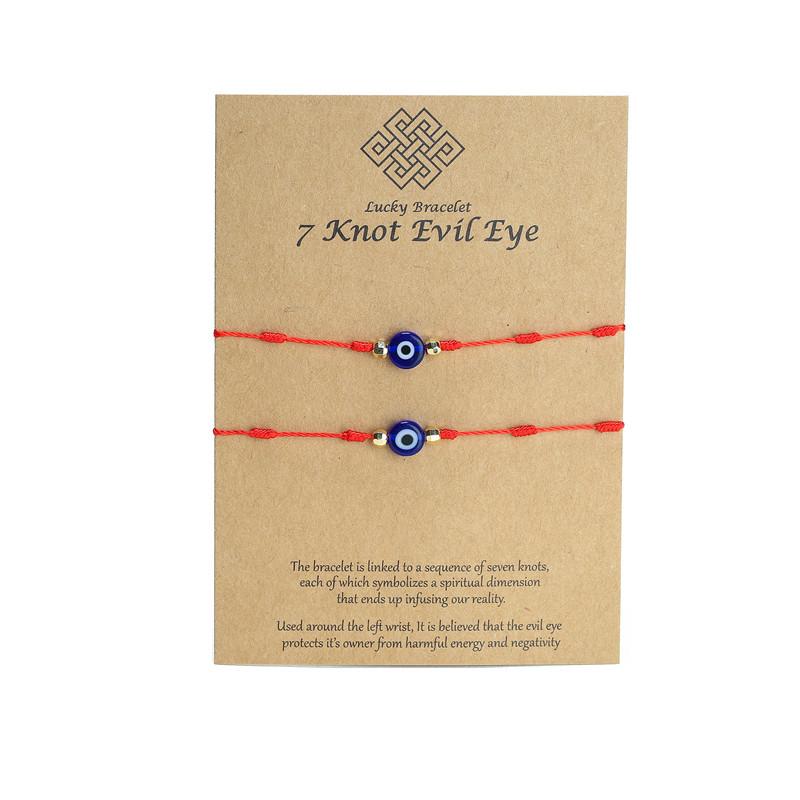 2021 Fashion 2Pcs/Set Lucky 7 Knots Evil Eye Bracelet For Women Men Kids Adjustable Red String Amulet Trendy Card Bracelet
2021 Fashion 2Pcs/Set Lucky 7 Knots Evil Eye Bracelet For Women Men Kids Adjustable Red String Amulet Trendy Card Bracelet