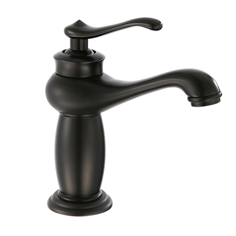XUNSHINI Vintage Basin Faucet Bathroom Sink Faucet Single Handle Black Brass Deck Wash Mixer Tap Bath Crane T200710