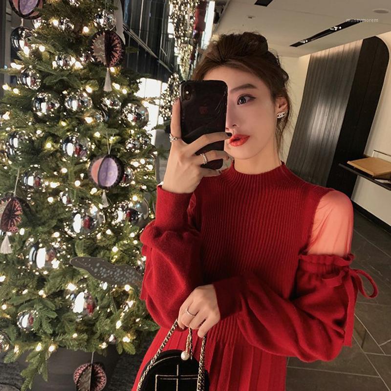 2020 New Autumn Winter Turtleneck Mid-Length Knitted Dress Women Solid Sexy Mesh Stitching Off-Shoulder Long Sleeve Bow Dress1, White short
2020 New Autumn Winter Turtleneck Mid-Length Knitted Dress Women Solid Sexy Mesh Stitching Off-Shoulder Long Sleeve Bow Dress1, White short