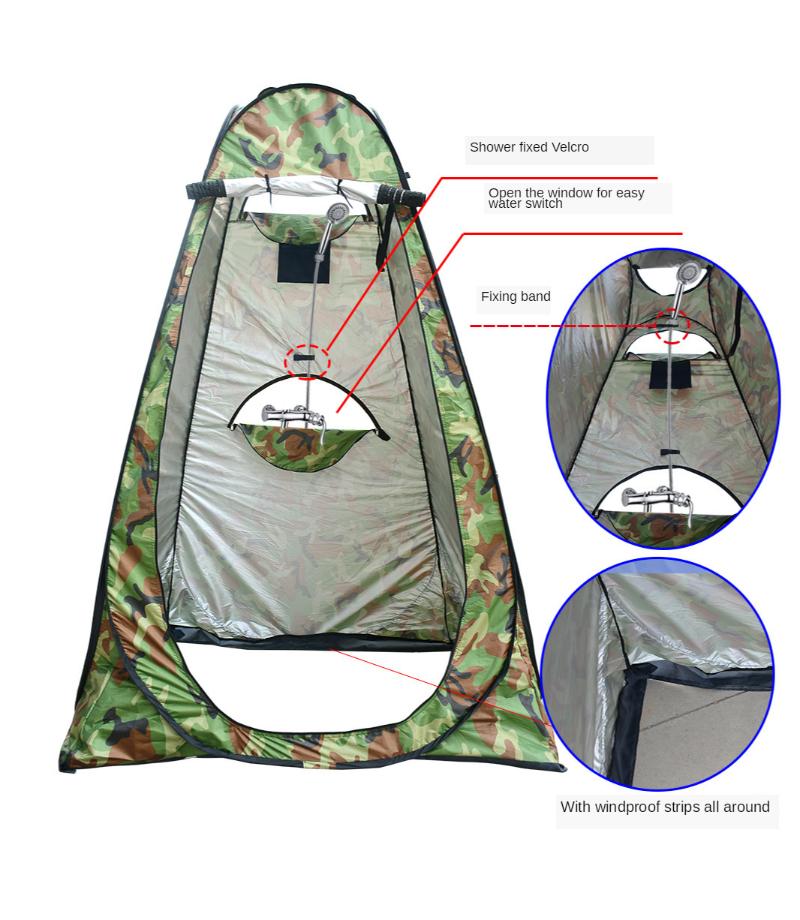 Three Windows Waterproof Silver-Coated Quick Automatic Openning Outdoor Shower Tent Toilet Changeable Mobile Tent
Three Windows Waterproof Silver-Coated Quick Automatic Openning Outdoor Shower Tent Toilet Changeable Mobile Tent