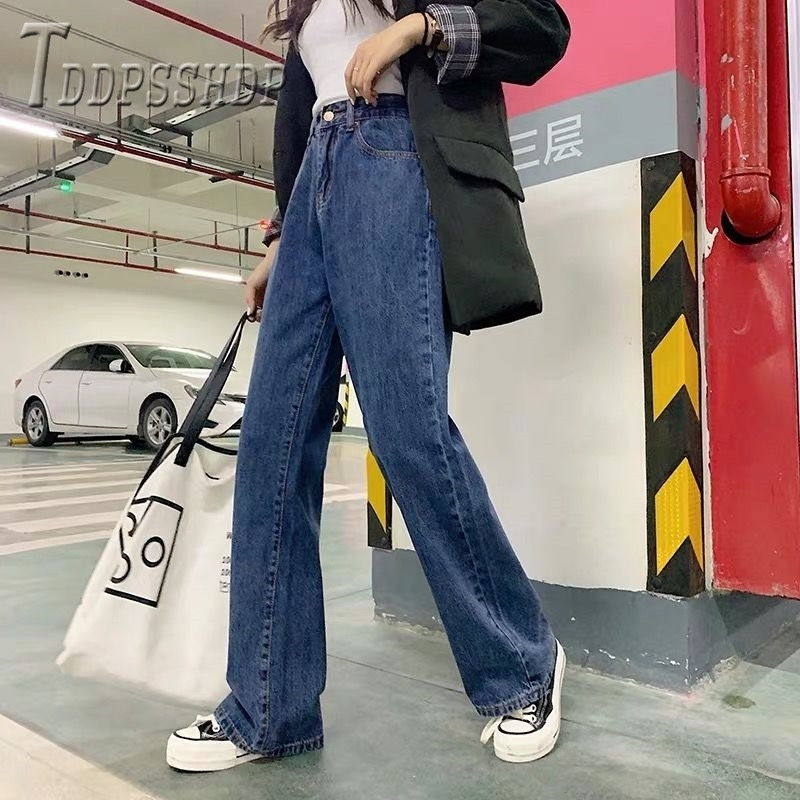 Loose Women Jeans High Waist Long Style Wide Leg Female Trousers Denim Pants 201029