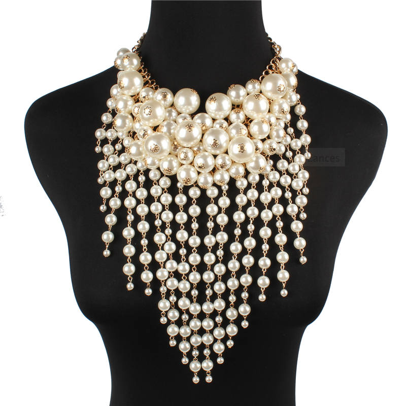 exaggerated jewelry design beaded Chain necklace multi-layered tassels pearl exquisite Necklace geometric Pendant Necklaces 5 colors, Silver
exaggerated jewelry design beaded Chain necklace multi-layered tassels pearl exquisite Necklace geometric Pendant Necklaces 5 colors, Silver