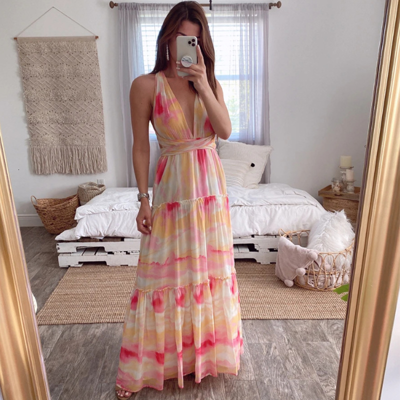 2021 New Women Sexy Deep v Gradient Print Summer Fashion Multi-rope Bandage Backless Irregular Pleated Long Maxi Beach Idva, Wd055pc
2021 New Women Sexy Deep v Gradient Print Summer Fashion Multi-rope Bandage Backless Irregular Pleated Long Maxi Beach Idva, Wd055pc