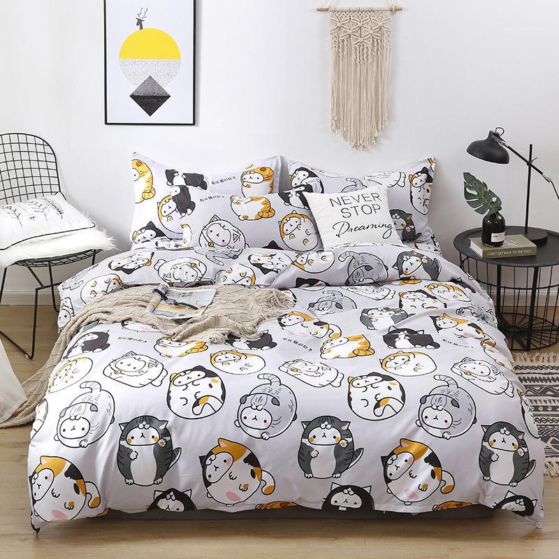 denisroom Cartoon cat bed linen cute bed duvet cover set girl sheets and pillowcases white WD21#1, Style27
denisroom Cartoon cat bed linen cute bed duvet cover set girl sheets and pillowcases white WD21#1, Style27