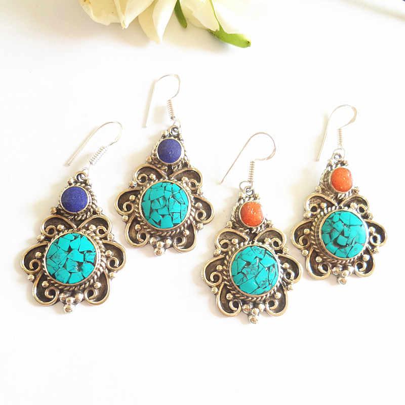 E066 Vintage Colorful Handmade Earrings Copper Inlaid Stone Lovely Flower Multi Colors
E066 Vintage Colorful Handmade Earrings Copper Inlaid Stone Lovely Flower Multi Colors