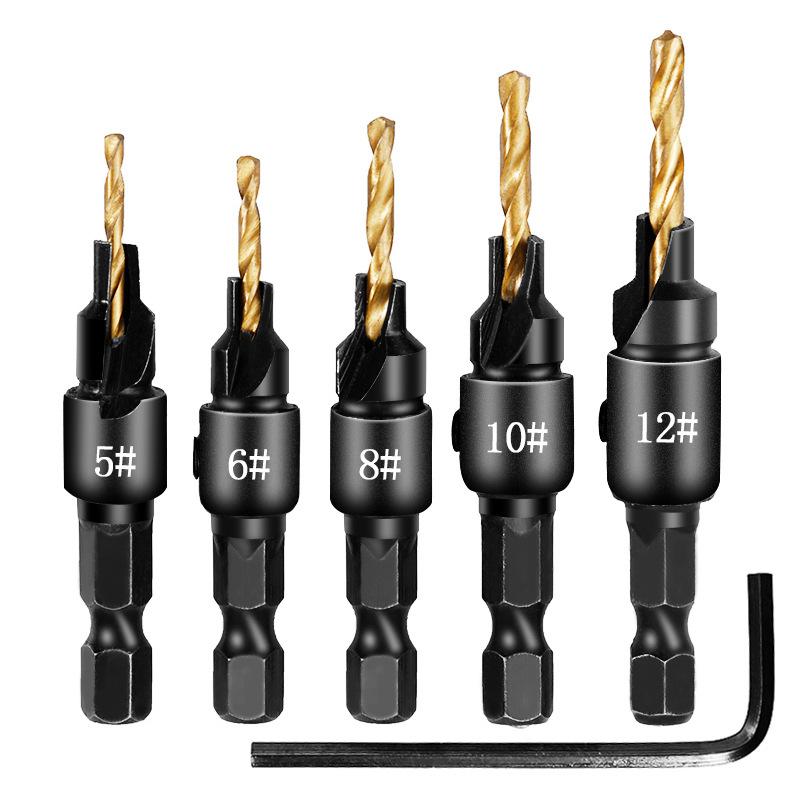 Hex handle Countersink Drill Woodworking Drill Bit Set Drilling Pilot Holes For Screw Sizes hand tool set #5 #6 #8 #10 #12
Hex handle Countersink Drill Woodworking Drill Bit Set Drilling Pilot Holes For Screw Sizes hand tool set #5 #6 #8 #10 #12