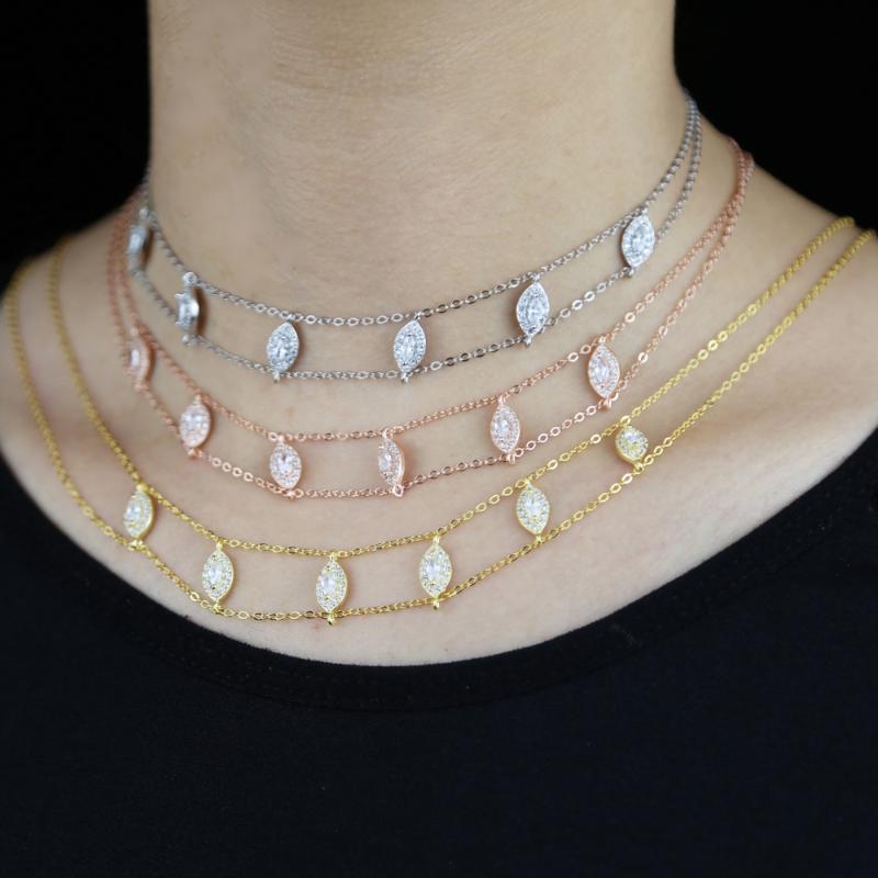 Double Chain Link Choker Necklaces 100% 925 Sterling Silver For Women Luxury Bridal wedding Jewelry + Tear Drop Cz Chocker
Double Chain Link Choker Necklaces 100% 925 Sterling Silver For Women Luxury Bridal wedding Jewelry + Tear Drop Cz Chocker